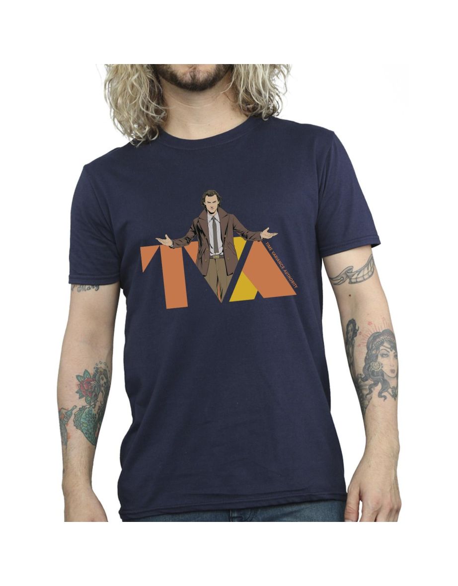 Marvel Mens Loki TVA Pose T-Shirt - Navy Blue - 2