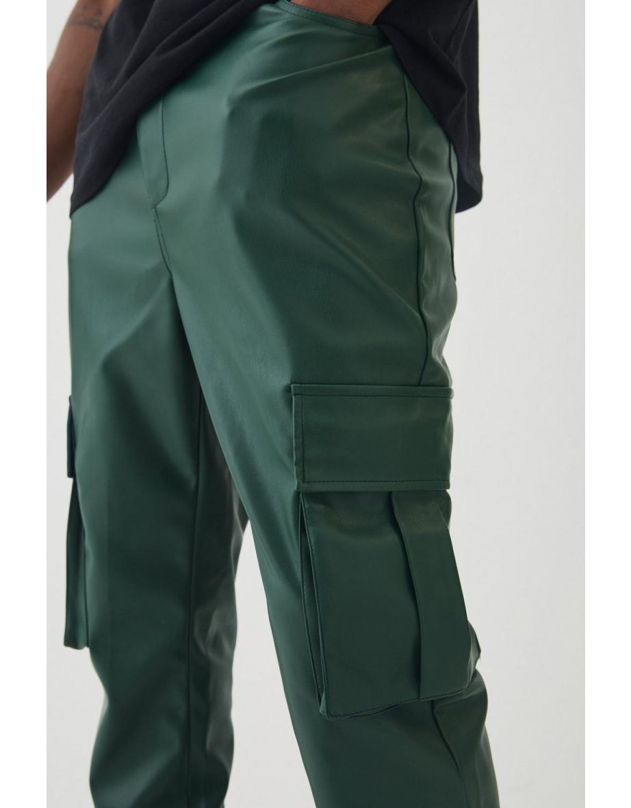 Tall Pu Cargo Stacked Flared Trousers - 2