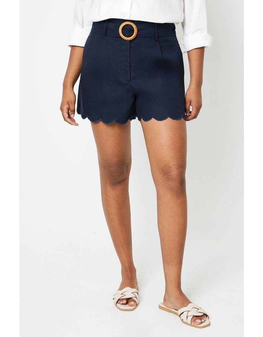 Linen Belted Tailored Shorts - 3