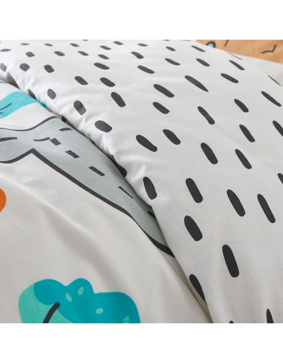 Circuit Cotton Duvet Cover Set with Square Pillowcase - 5