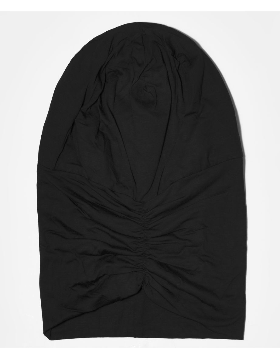 Satin Lined Jersey Bonnet Black