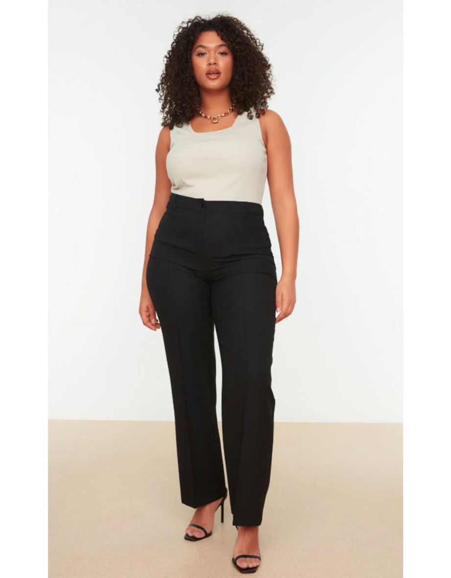 Plus Size Pants - Black - Wide leg