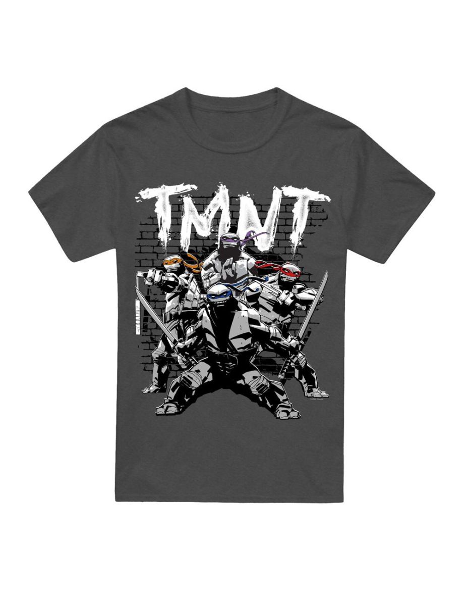 Teenage Mutant Ninja Turtles Unisex Adult TMNT Team T-Shirt - Charcoal