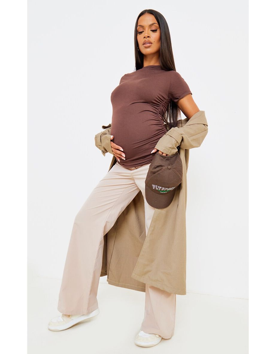 Maternity Chocolate Maternity Ruched Bump T-Shirt