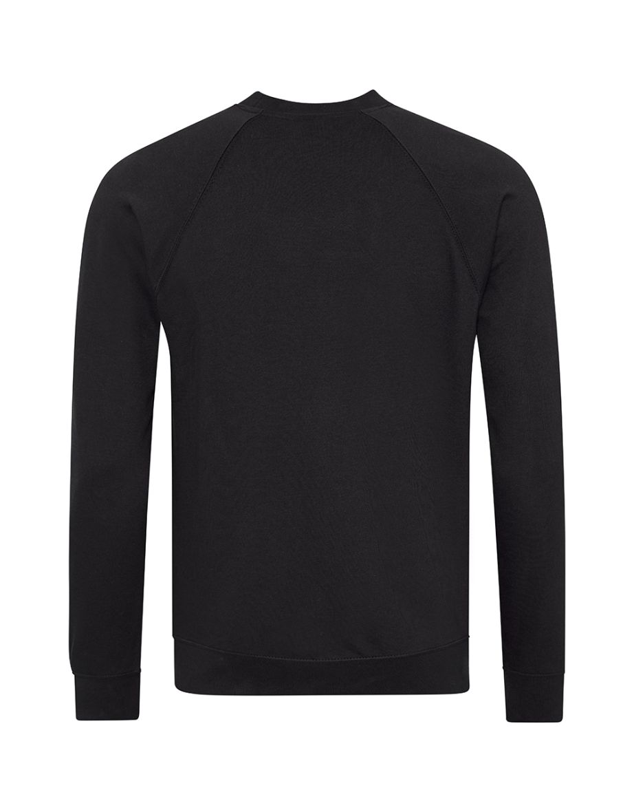 AWDis Academy Mens Crew Neck Raglan Sweatshirt - Black - 1