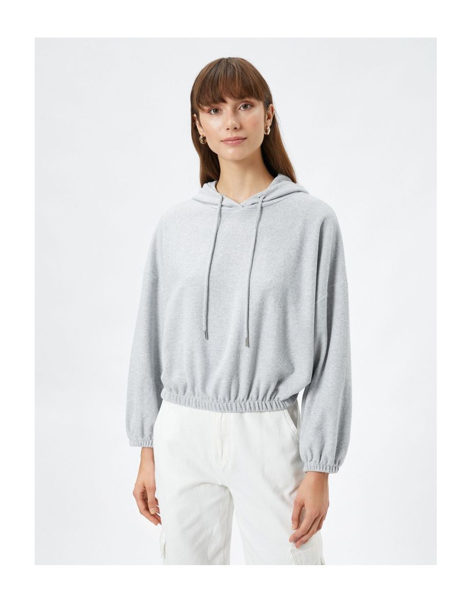 Hooded Sweatshirt with Elastic Waist and Ankles