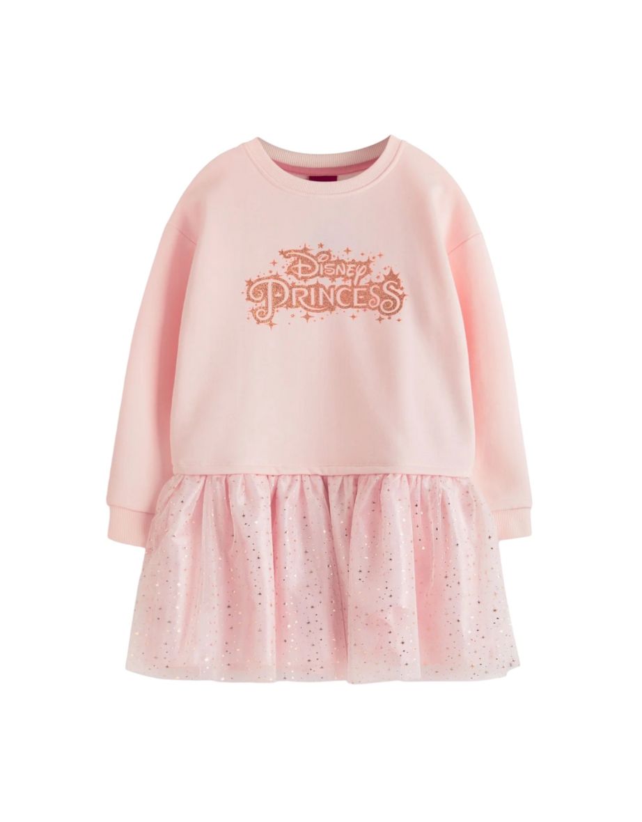 Disney Princess Girls Logo Glitter Casual Dress