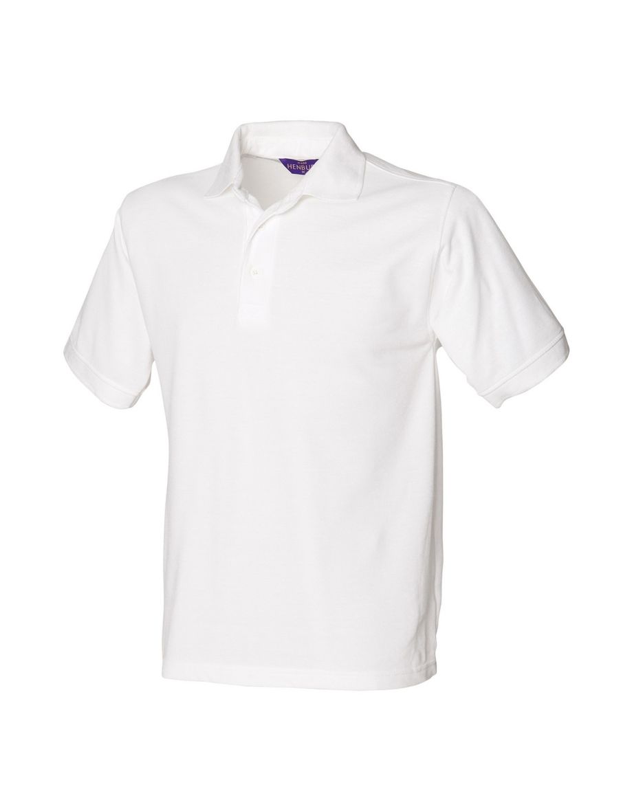Henbury Mens Polycotton Heavy Polo Shirt - White