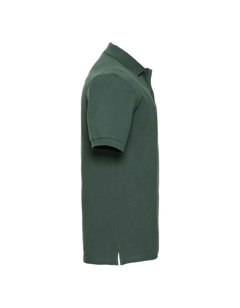 Russell Mens Classic Cotton Pique Polo Shirt - Bottle Green - 2