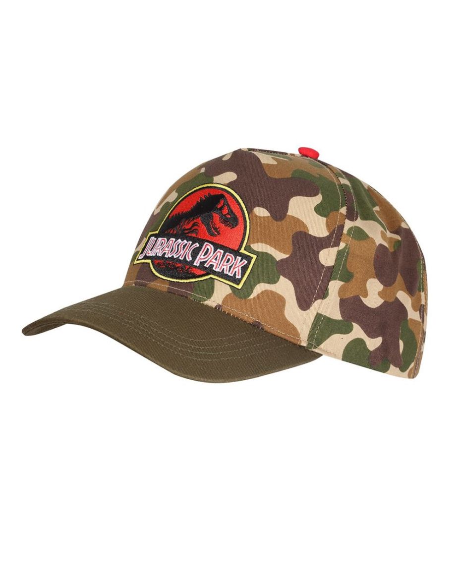 Jurassic Park Camo Logo Baseball Cap - Green/Brown/Red - 2
