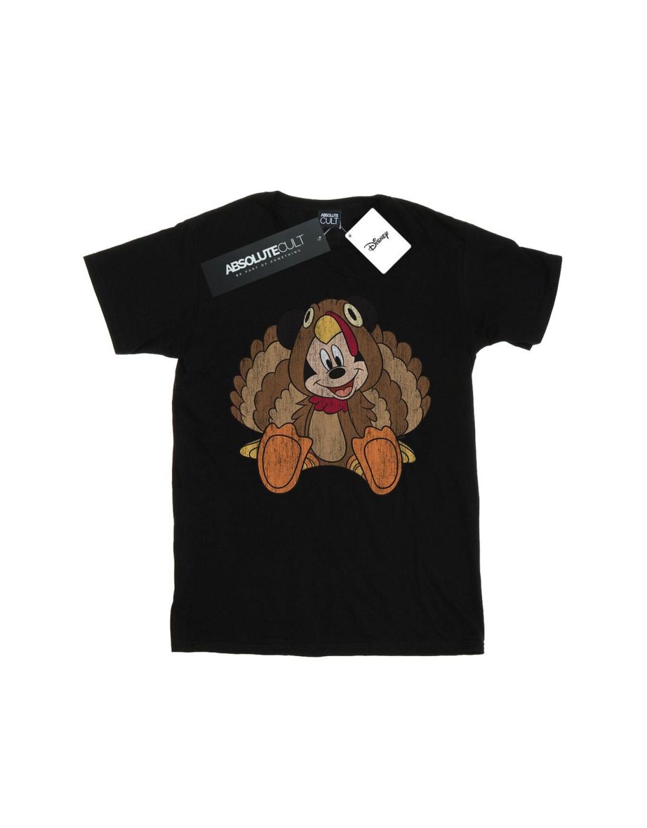 Disney Mens Mickey Mouse Thanksgiving Turkey Costume T-Shirt - Black - 1