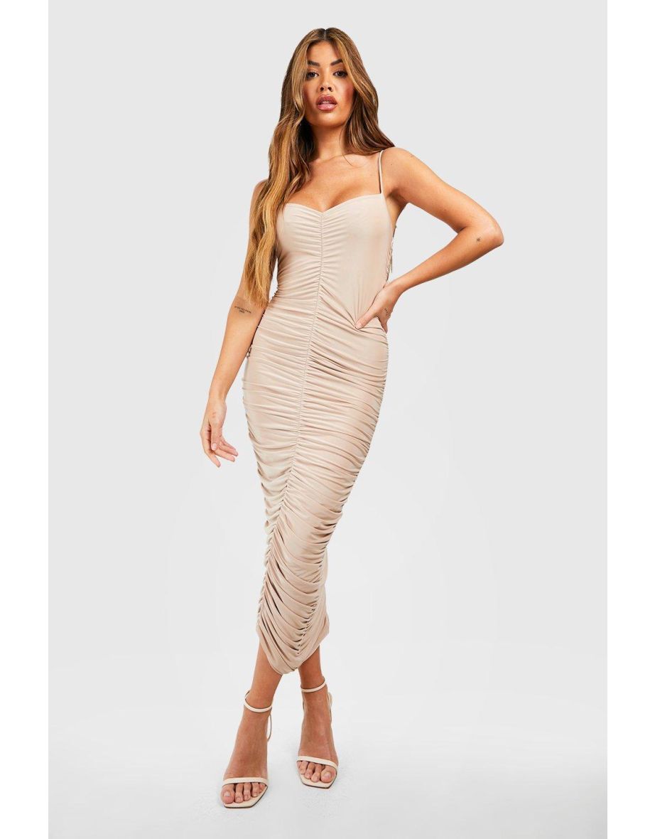 Boohoo double hotsell layer midi dress