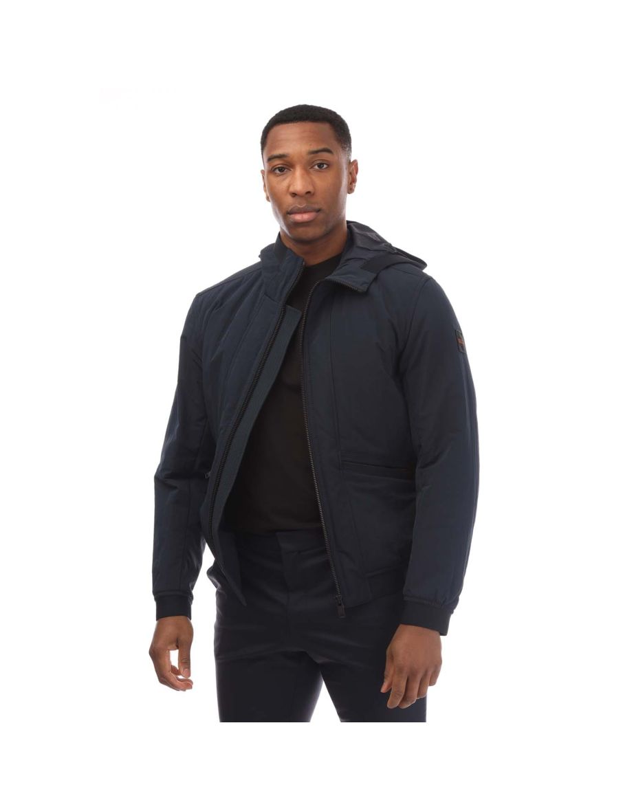 Men's Boss Quilted Front Panel Mixed Material Jacket