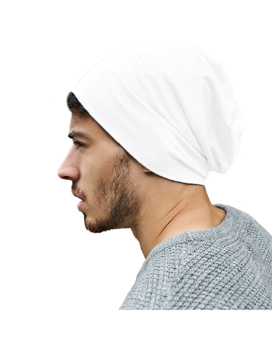Beechfield Unisex Hemsedal Cotton Slouch Beanie - White - 1