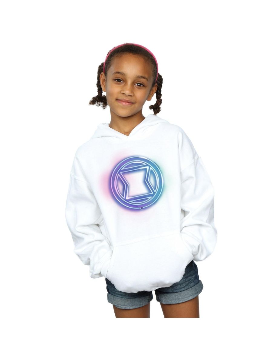 Shop Marvel Girls Black Widow Neon Logo Hoodie White Online in Oman VogaCloset