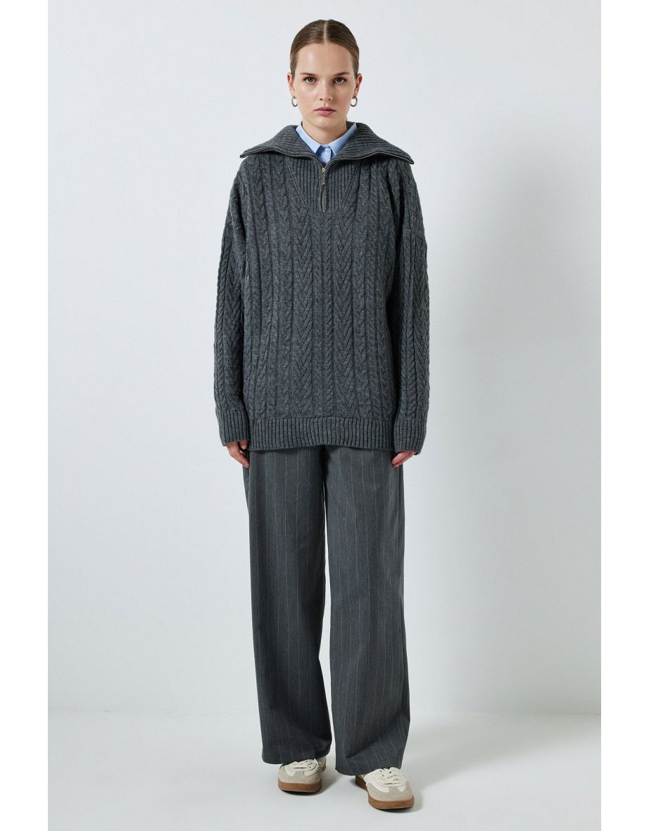 KNIT SWEATER WINIT ZIPPER