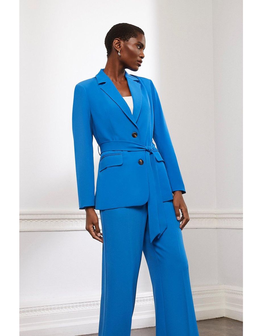 Split Detail Wide Leg Trouser - blue - 3