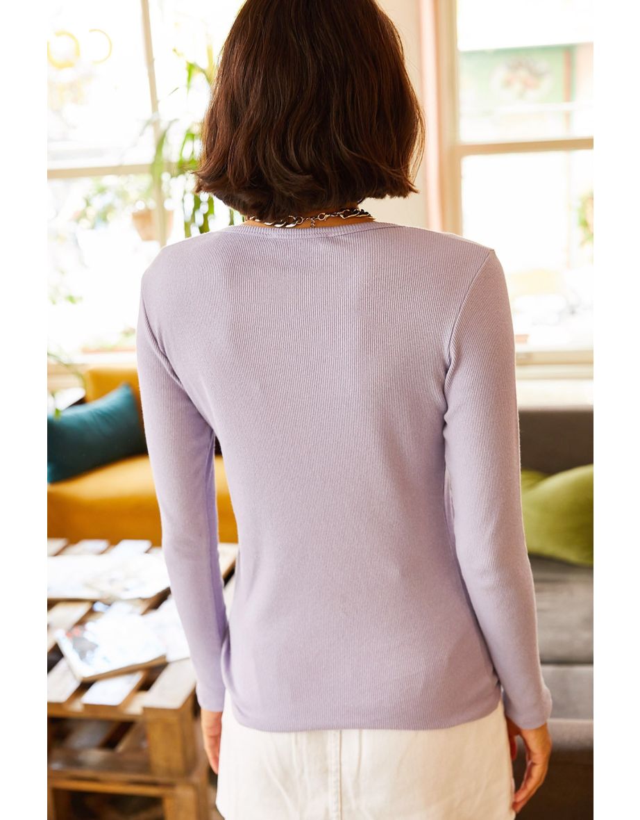 Blouse - Purple - Fitted - 4