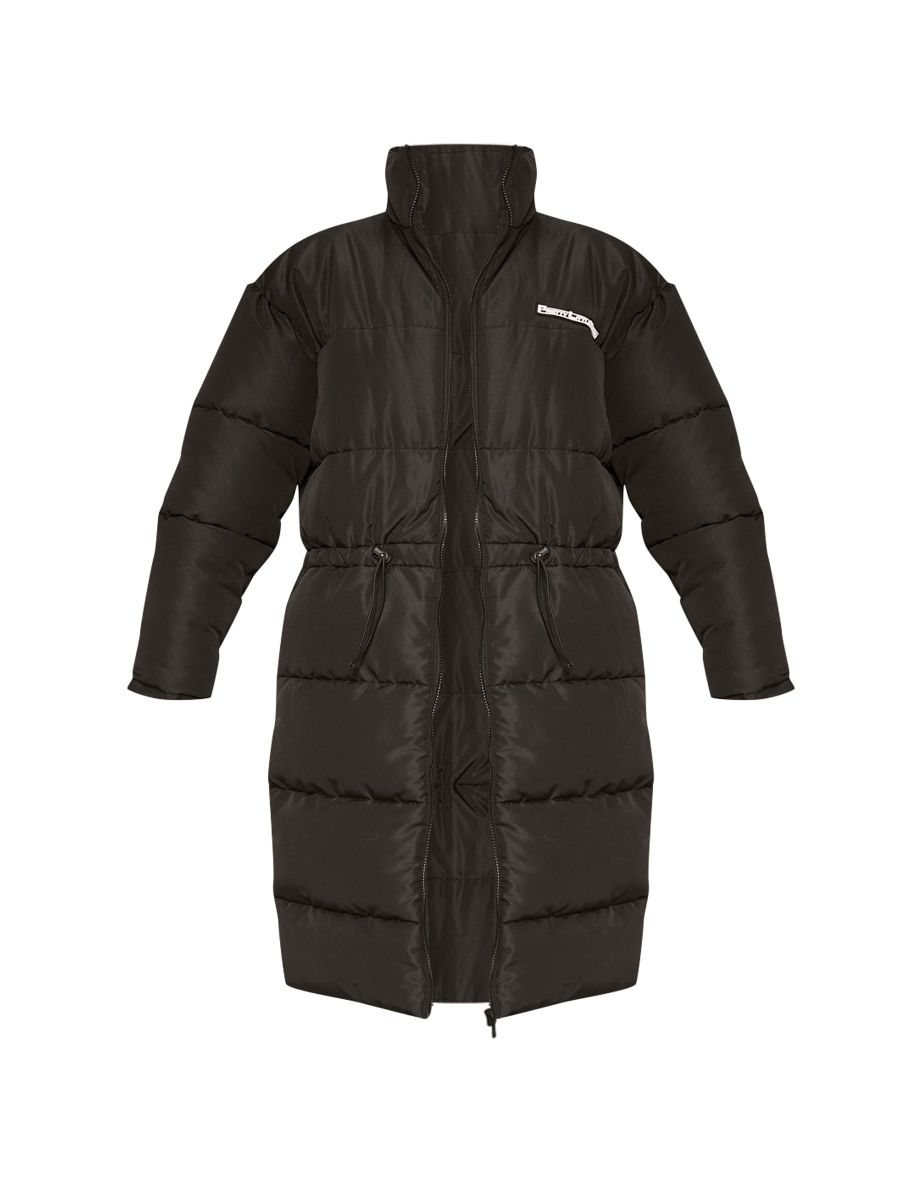 PRETTYLITTLETHING Black Toggle Waist Midaxi Puffer - 4