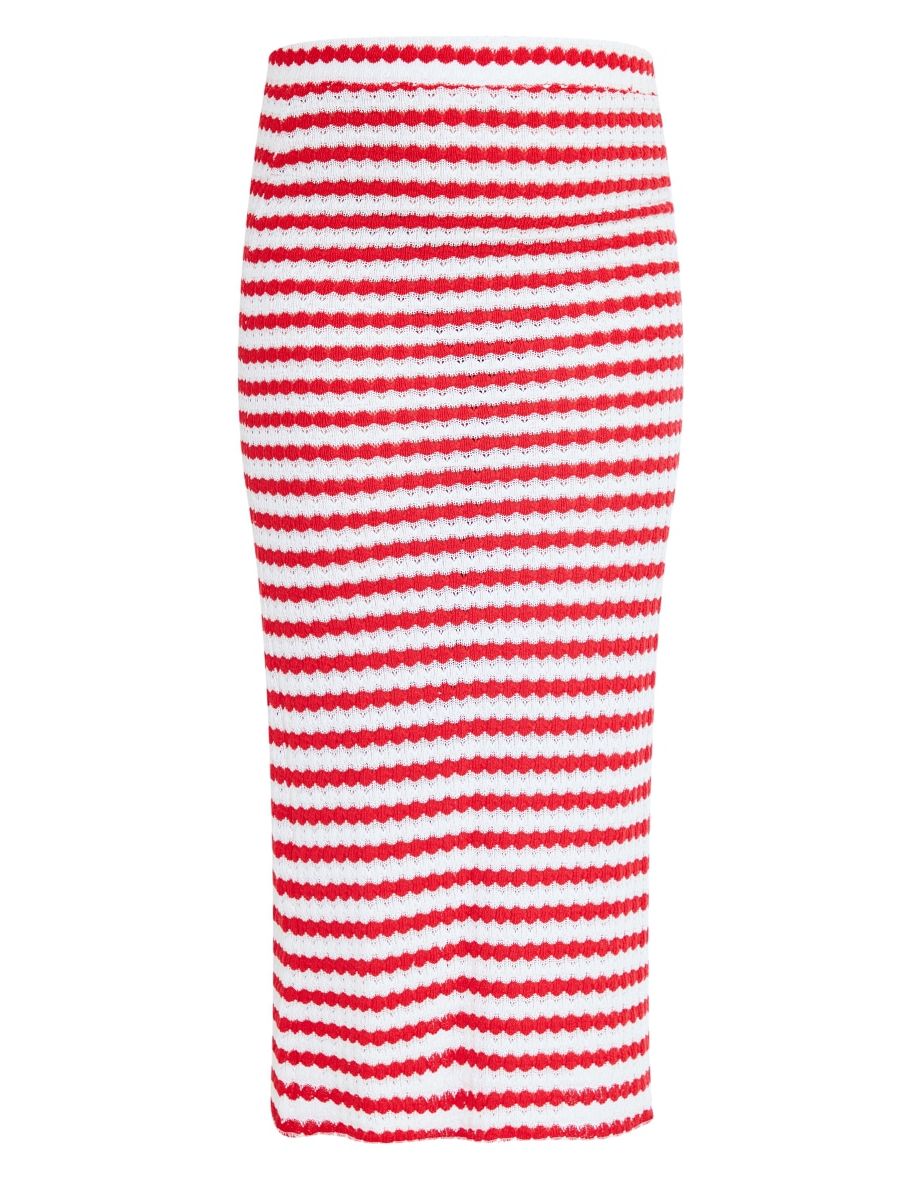 Plus Red Crotchet Maxi Skirt - 4