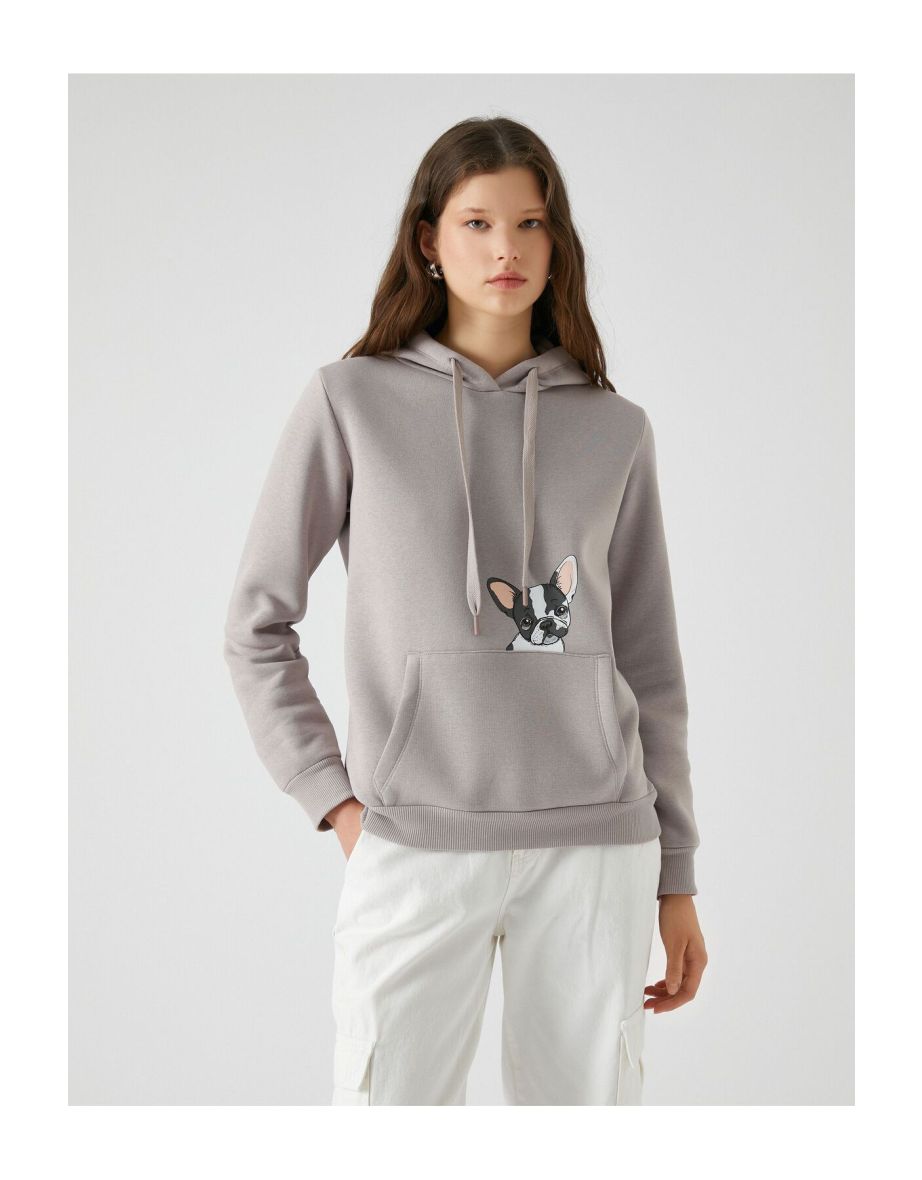 Dog Print Hoodie & Sweatshirt Kangaroo With Pocket
