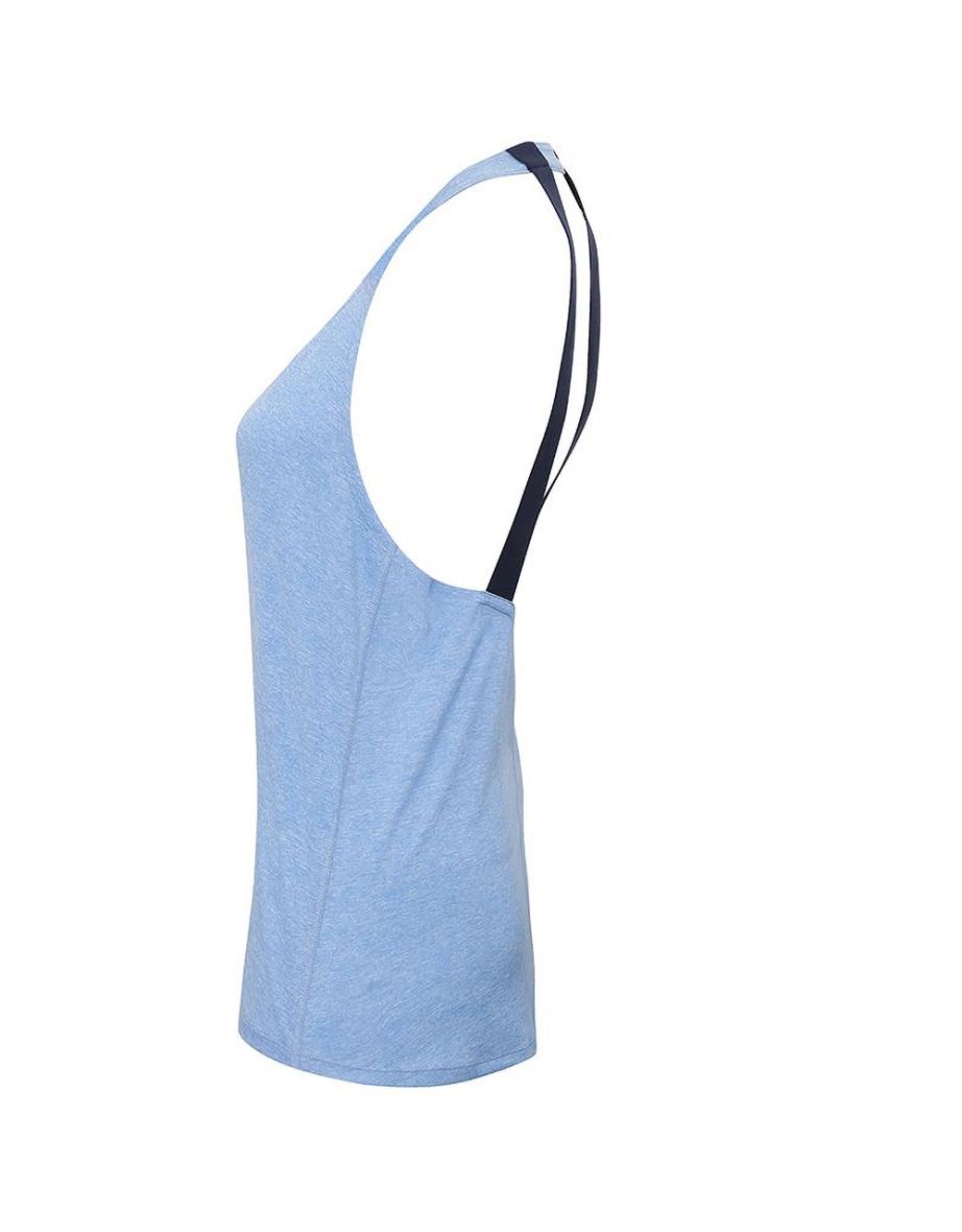Tri Dri Womens/Ladies Double Strap Back Sleeveless Vest - Cornflower Melange - 2