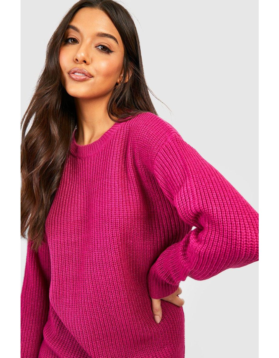 Crew Neck Jumper Dress - orchid - 3