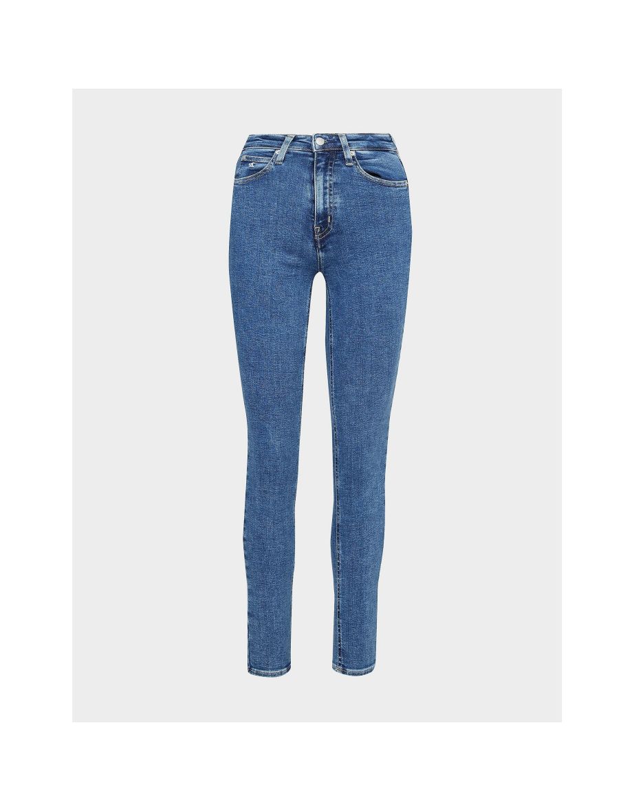 Women's Calvin Klein High Rise Skinny Jeans in Blue - 4