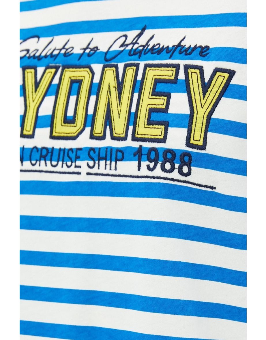Koton Blue Graphic T-Shirt - 5