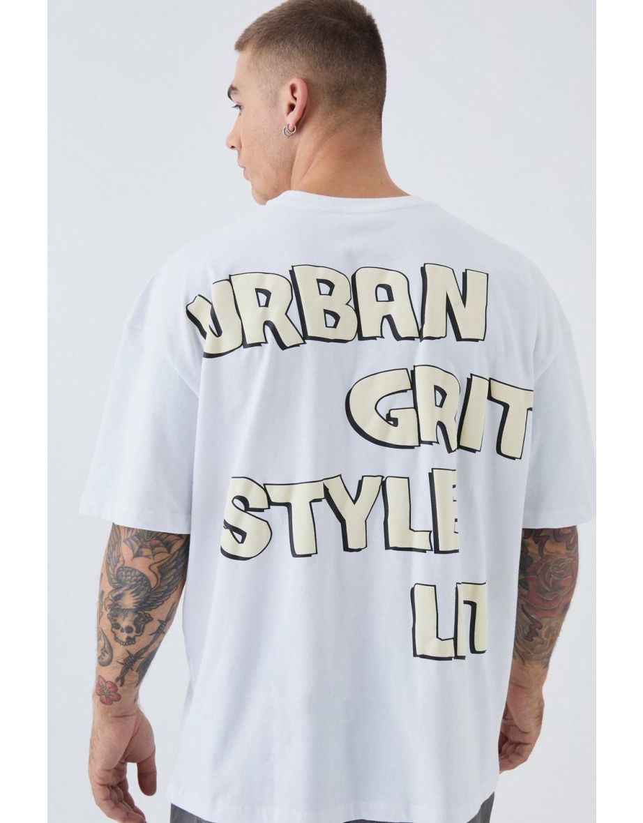 Oversized Puff Print OFCL Skull T-Shirt - white - 2