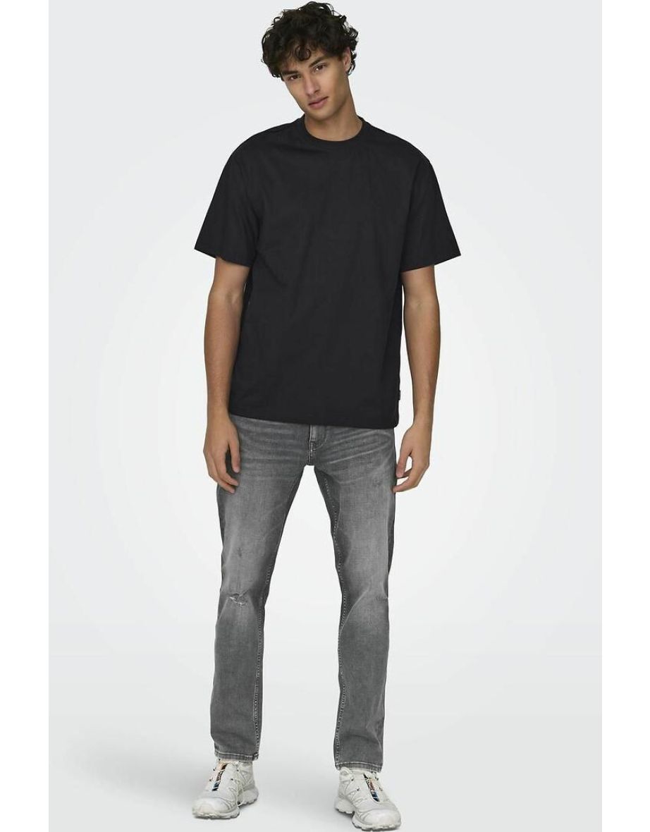 Organic Cotton T-Shirt in Loose Fit with Crew Neck