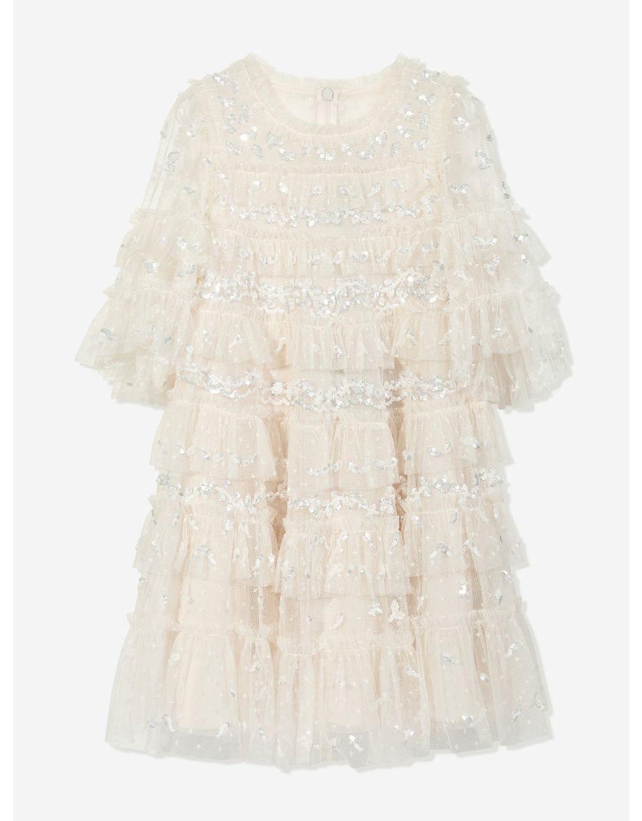 Needle & Thread Girls Emily Lace Dress in Ivory