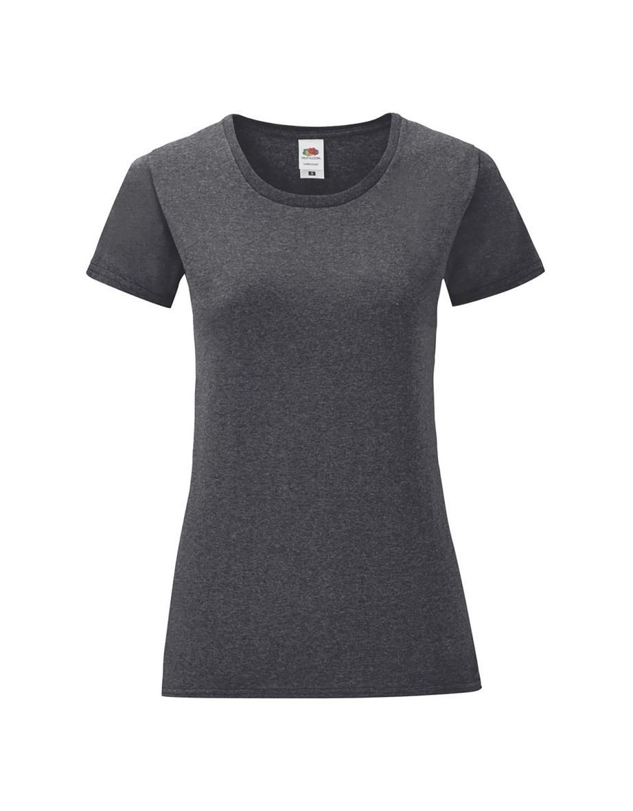 Fruit Of The Loom Womens/Ladies Iconic T-Shirt - Dark Heather