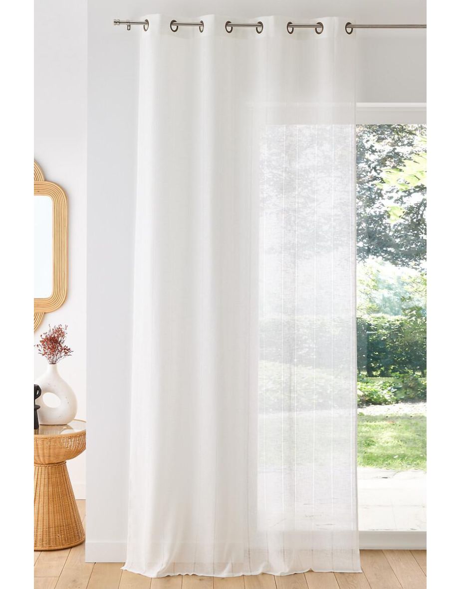 Mercy Polyester & Linen Eyelet Voile Curtain