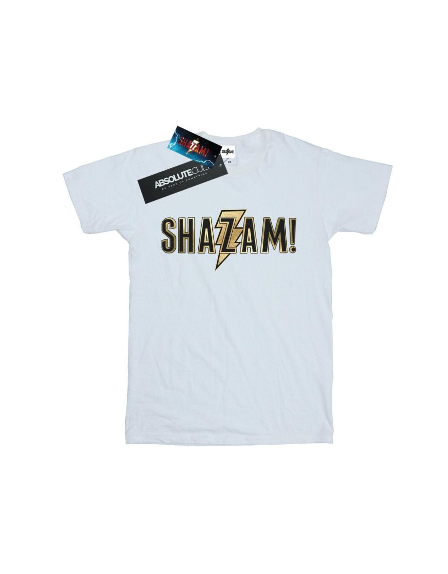 DC Comics Boys Shazam Text Logo T-Shirt - White