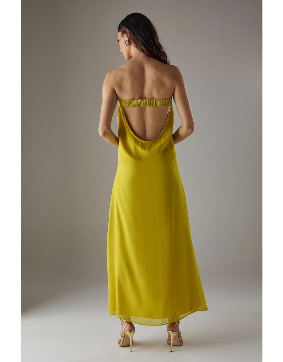 Yoryu Chiffon Elasticated Back Bandeau Maxi Dress - 3