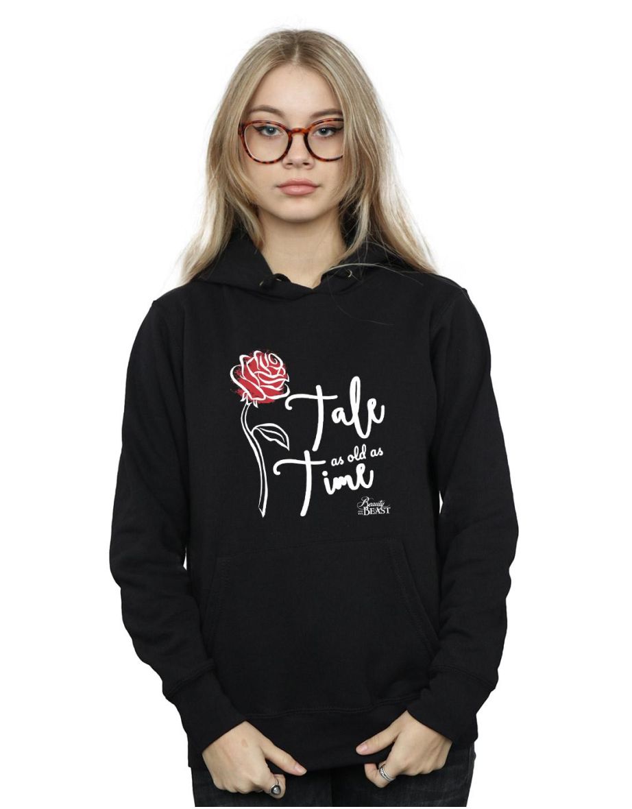 Disney Womens/Ladies Tale As Old As Time Rose Hoodie - Black