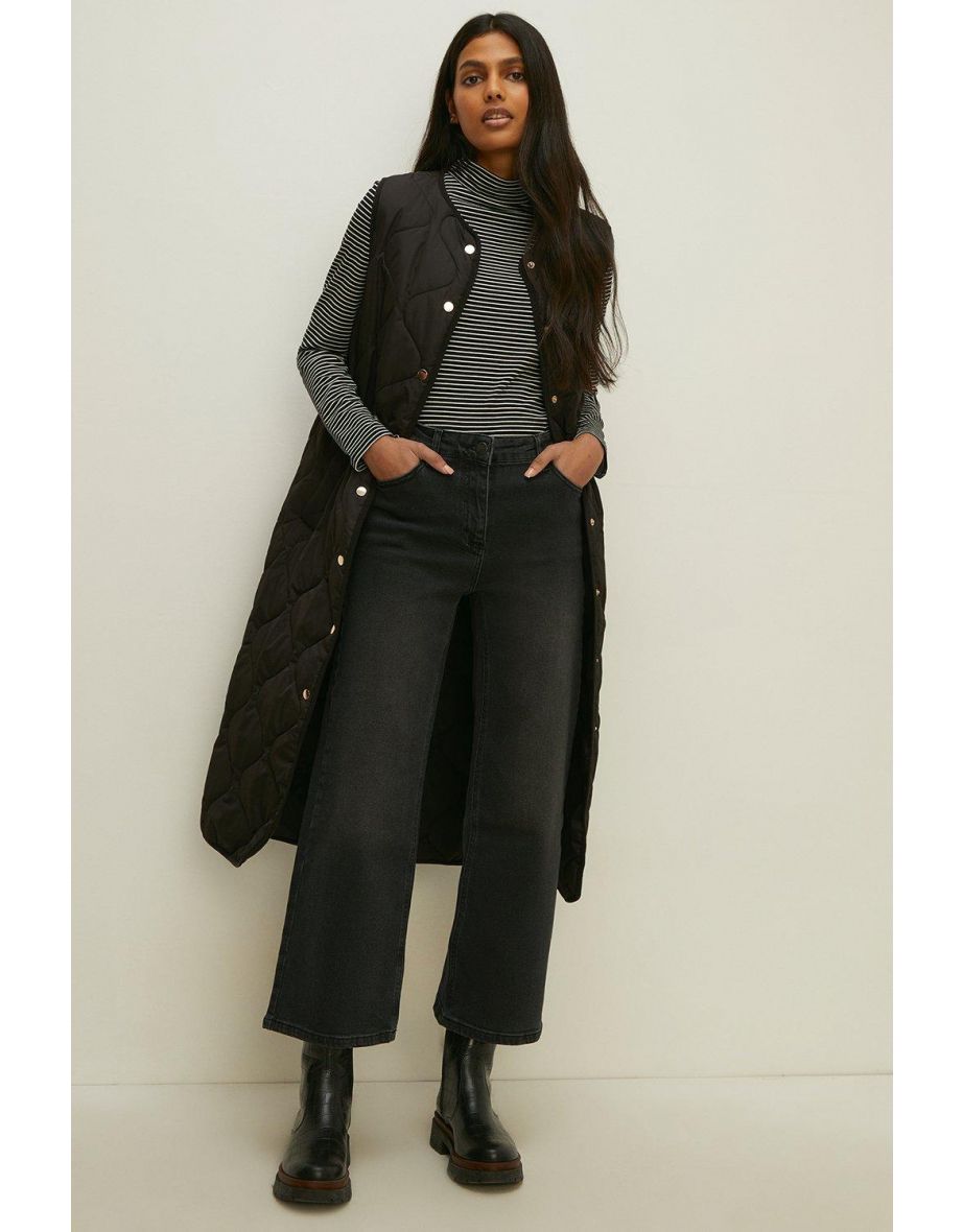 High Waist Straight Leg Crop Jean