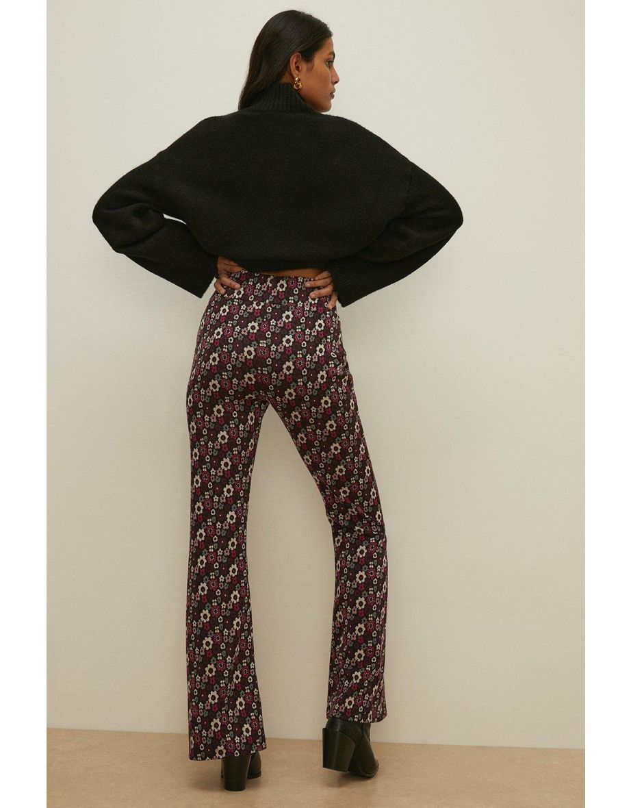 Floral Jacquard Flare Trouser - 2