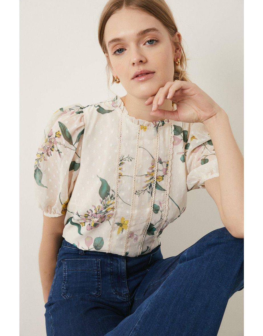 Oasis floral chiffon top sale