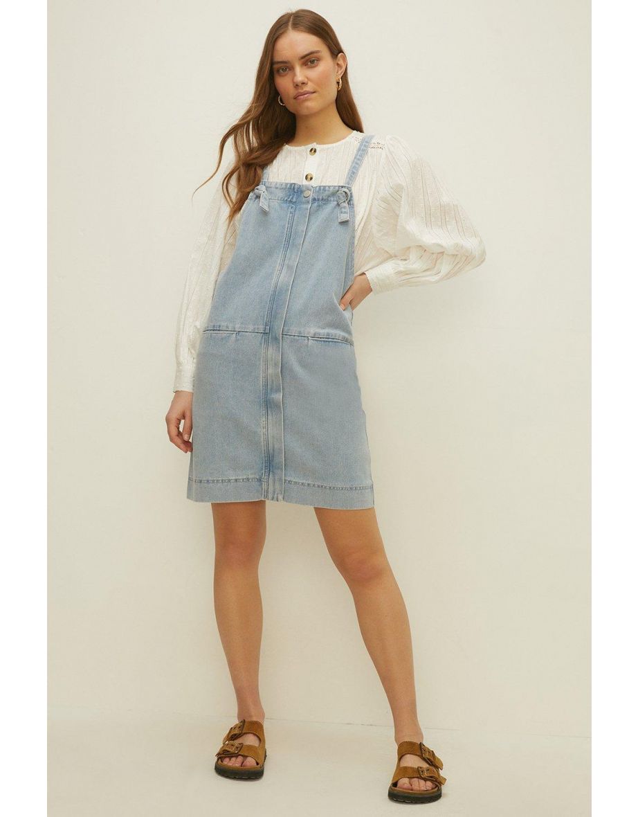 Denim pinafore hotsell dress oasis