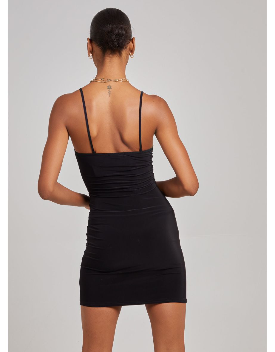Strappy Gathered Slinky Mini Dress - 7
