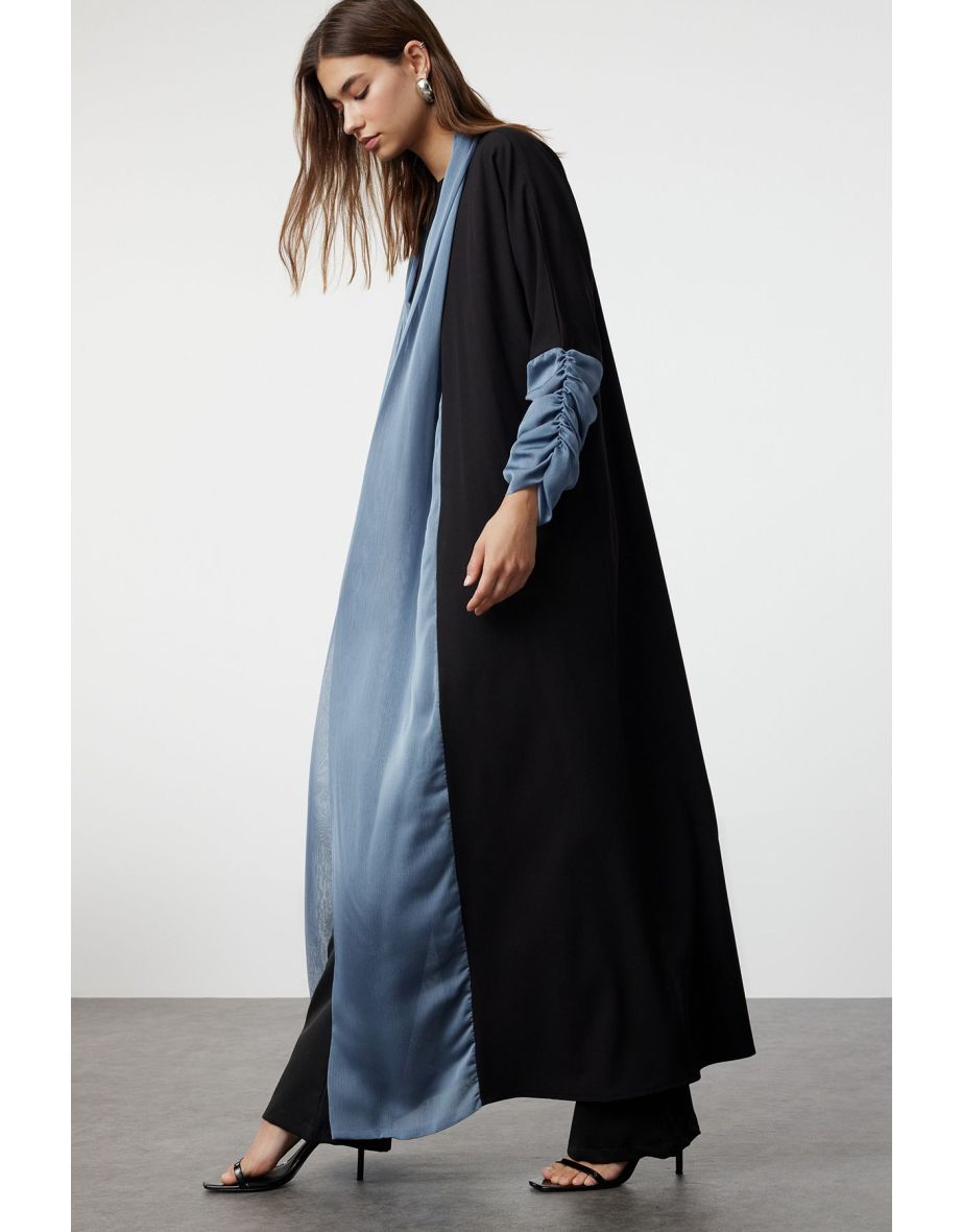 Black Blue Woven Cap & Abaya