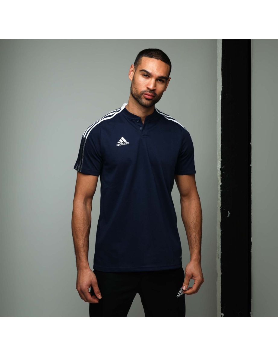 Men's adidas Tiro 21 Polo Shirt in Blue - 3