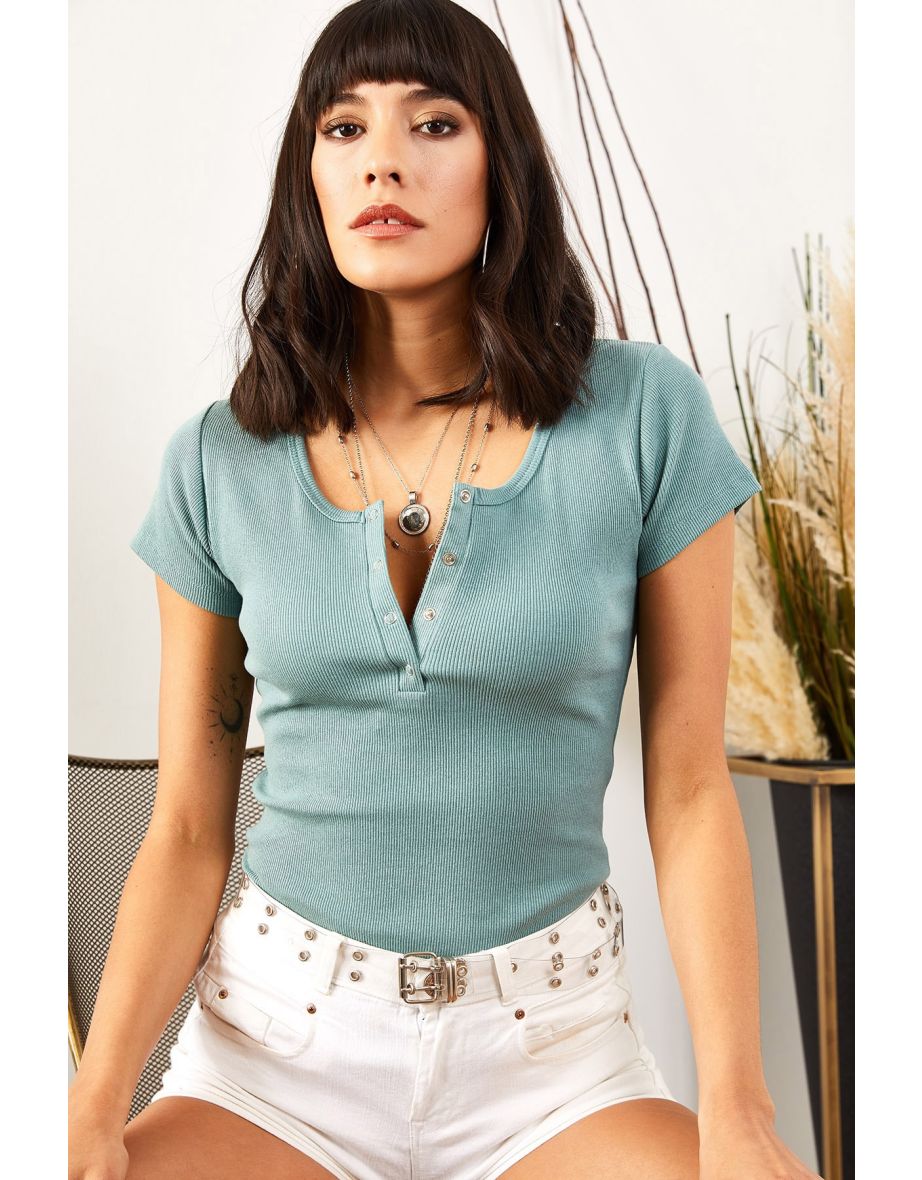 Blouse - Green - Fitted