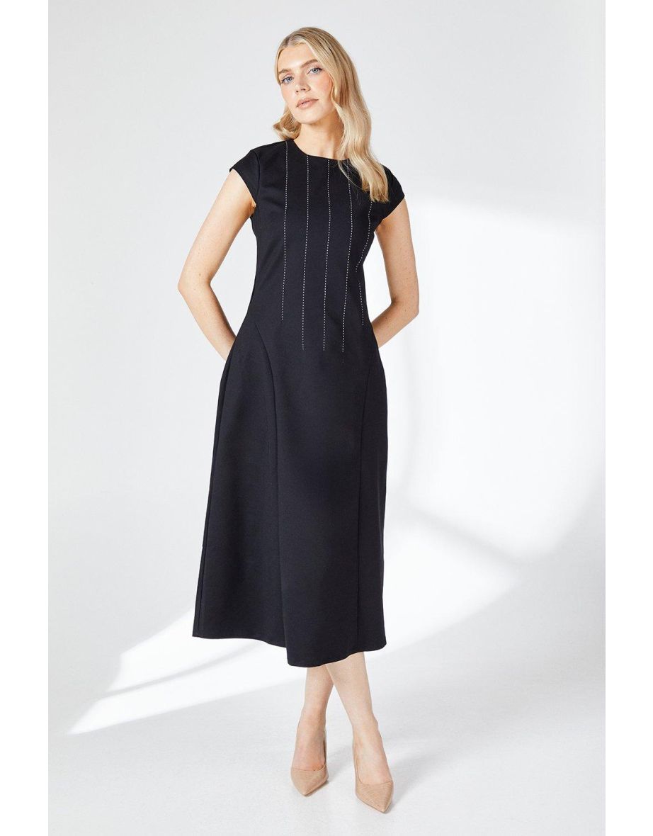 Principles by Debenhams Black Beaded A-Line Midaxi Evening Dress