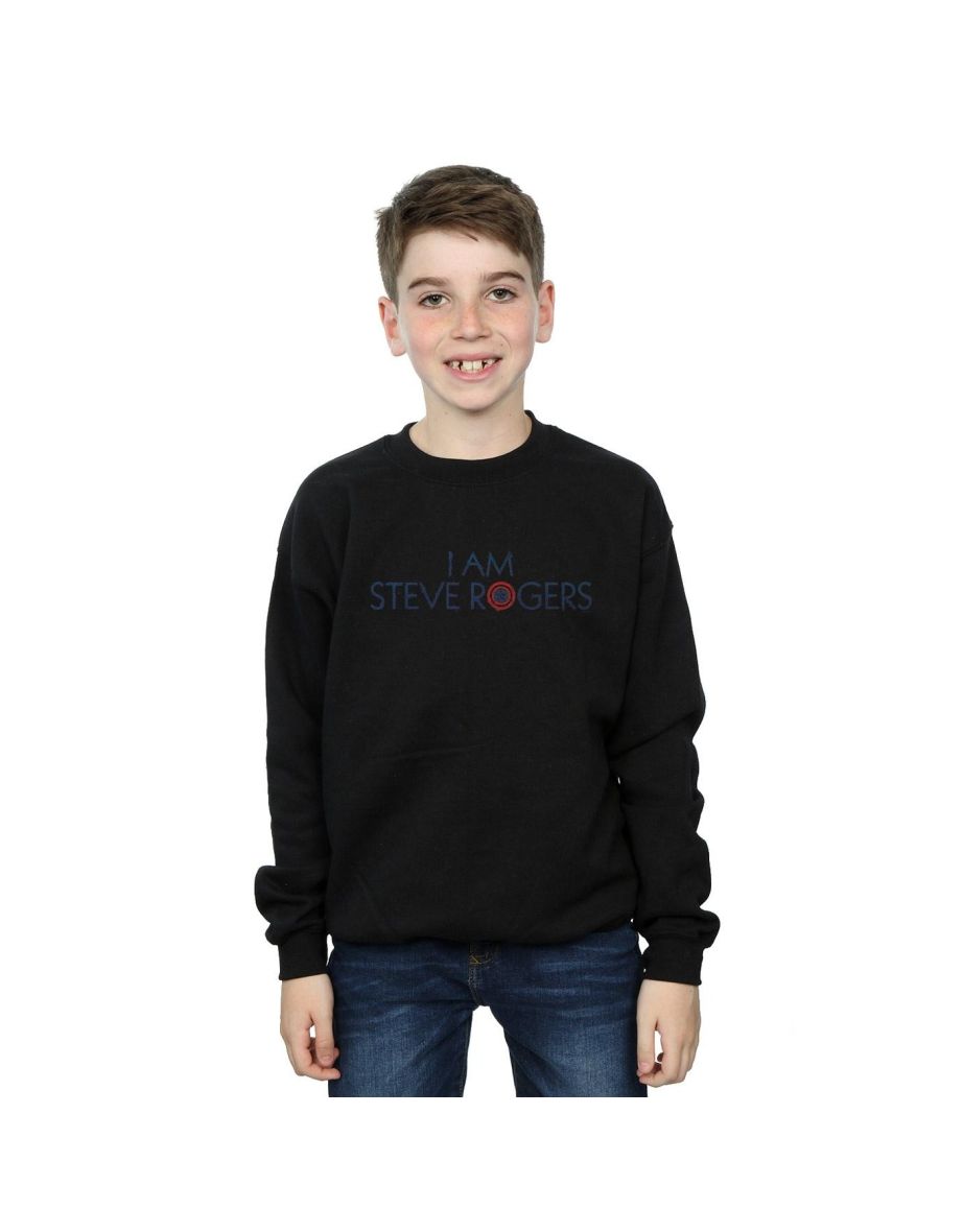 Marvel Boys Avengers Infinity War I Am Steve Rogers Sweatshirt - Black