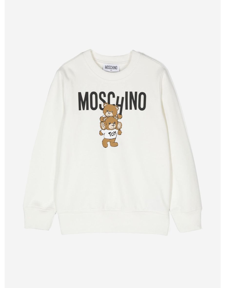 Shop Moschino Kids Bear Logo Sweatshirt in Ivory Online in Bahrain VogaCloset