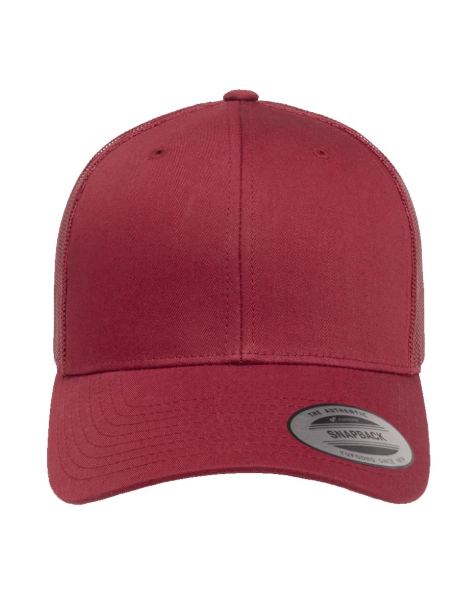 Yupoong Flexfit Retro Snapback Trucker Cap - Cranberry - 2