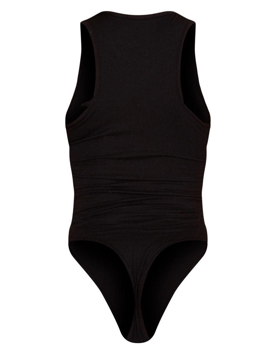 PRETTYLITTLETHING Black Racer Bodysuit - 4